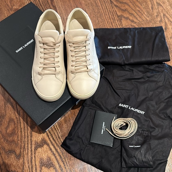 Saint Laurent YSL Andy low top sneakers size 37 tan - Picture 11 of 12